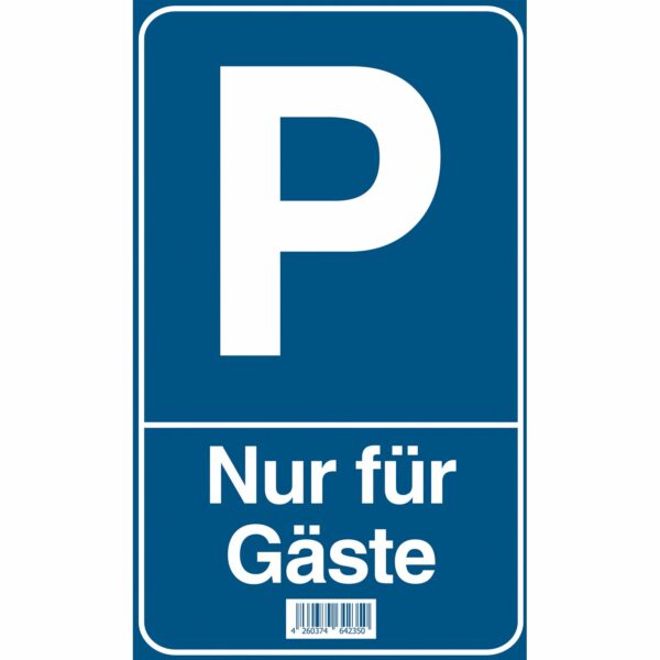 Schild P Nur für Gäste 15 cm x 25 cm