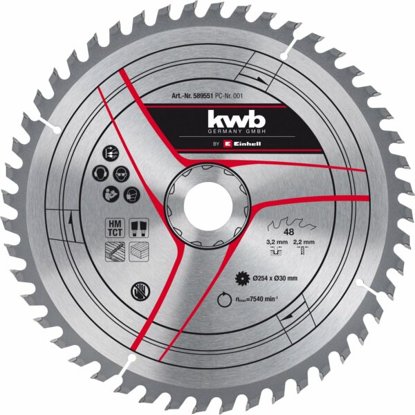 kwb by Einhell HM-Sägeblatt HM Ø 254 mm x 30 mm x 3