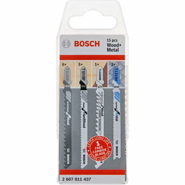 Bosch Stichsägeblatt-Set Wood and Metal 15-teilig