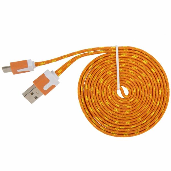 USB 2.0 Ladekabel mit USB Typ-C Anschluss 2 m Bunt