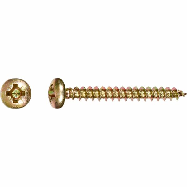 LUX Halbrundkopf Universalschraube PZ-Antrieb Ø 4 mm x 40 mm Gelb Verz. 10 Stück