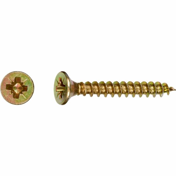 LUX Senkkopf Universalschraube PZ-Antrieb Ø 3 mm x 30 mm Gelb Verz. 50 Stück