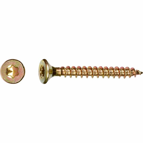 LUX Senkkopf Universalschraube TX-Antrieb Ø 3 mm x 30 mm Gelb Verz. 50 Stück