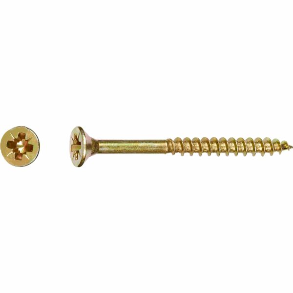 LUX Senkkopf Universalschraube PZ-Antrieb Ø 4 mm x 45 mm Gelb Verz. 40 Stück