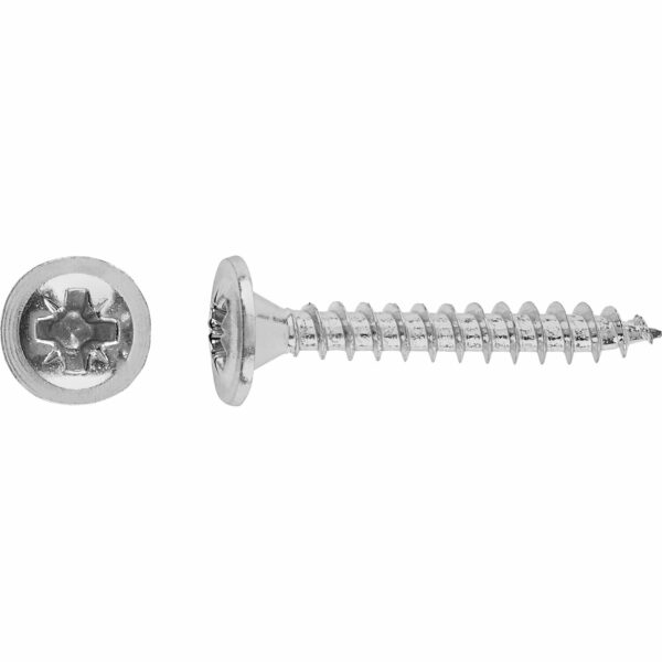 LUX Flachkopf Möbelschraube PZ-Antrieb Ø 3 mm x 16 mm Verzinkt 40 Stück