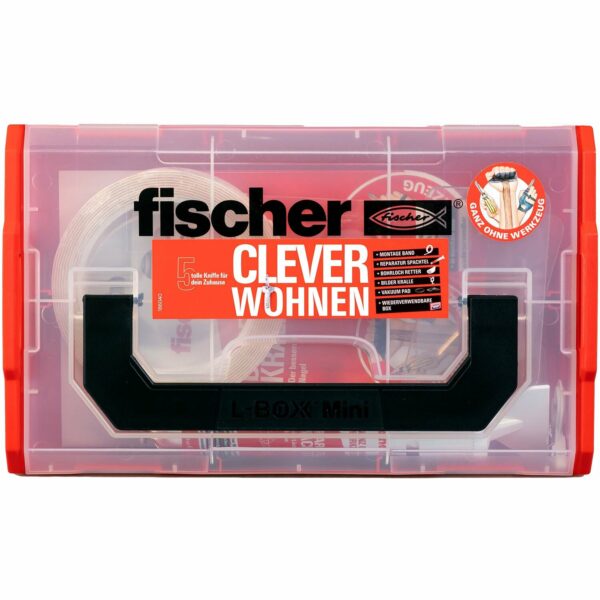 Fischer Sortimentsbox Ganz ohne Werkzeug - Clever wohnen 25-teilig