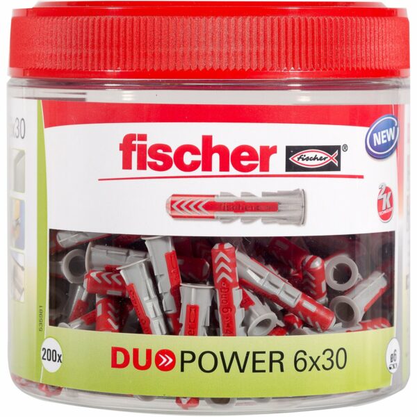 Fischer Dübel DuoPower Ø 6 mm x 30 mm Runddose 200-teilig