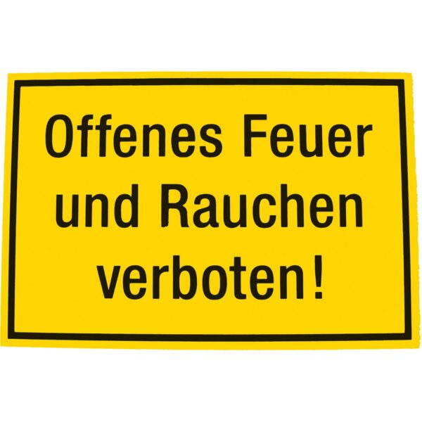 Hinweisschild Offenes Feuer und Rauchen verboten