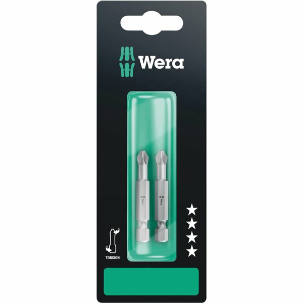 Wera Kreuzschlitz-Bit-Set PZ2 x 50 mm 855/4 Torsionzone 2 Stück