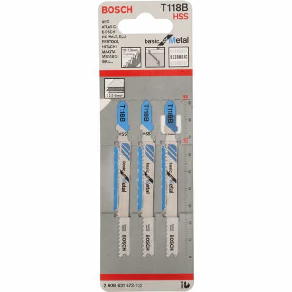 Bosch Stichsägeblatt T 118 B Basic for Metal 3er-Pack