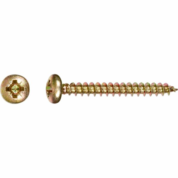 LUX Halbrundkopf Universalschraube PZ-Antrieb Ø 4 mm x 35 mm Gelb Verz. 10 Stück