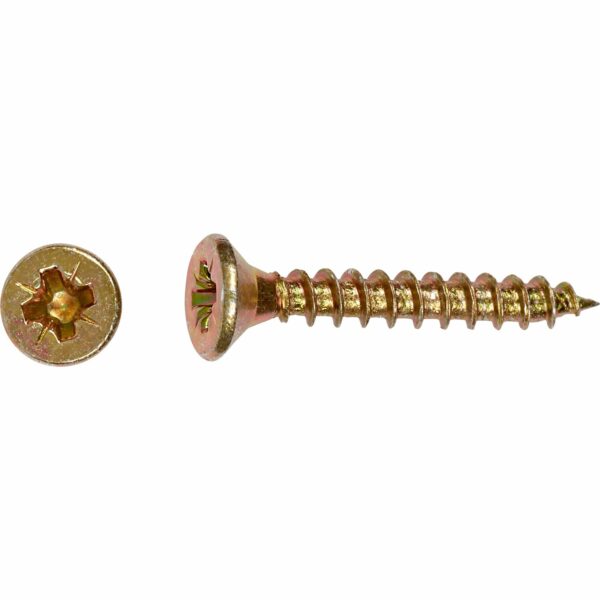 LUX Senkkopf Universalschraube PZ-Antrieb Ø 3 mm x 12 mm Gelb Verz. 25 Stück