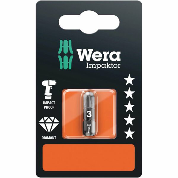 Wera Diamant Kreuzschlitz-Bit PZ3 x 25 mm Impaktor 855/1