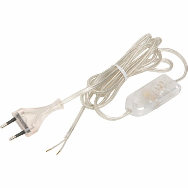 OBI Zuleitung mit Schalter und Euro-Stecker Transparent 2 m