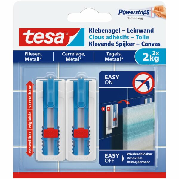 Tesa Klebenagel Leinwand für Fliesen und Metall Verstellbar