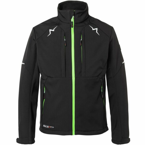 Kübler Pulse Softshelljacke Herren Schwarz/Neongrün Gr. XL