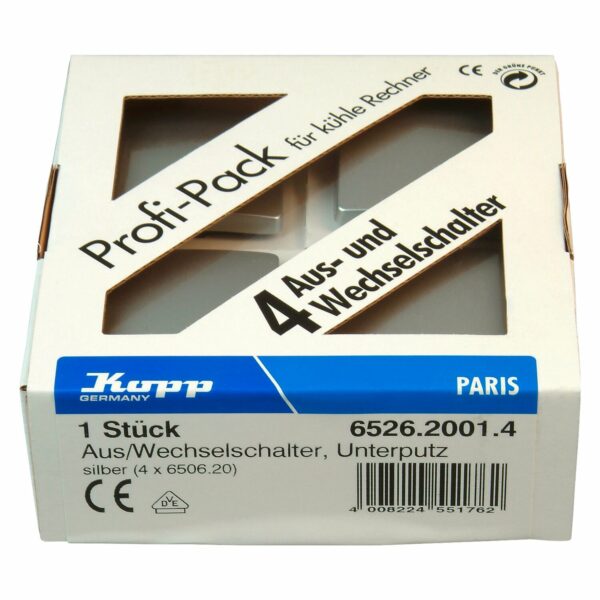 Kopp Auswechselschaler Paris Silber Profi-Pack 4 Stück