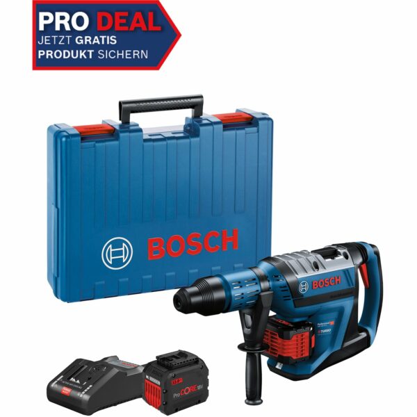 Bosch Professional Akku-Bohrhammer Biturbo GBH 18V-45 C mit 2x 12.0 Ah Akkus