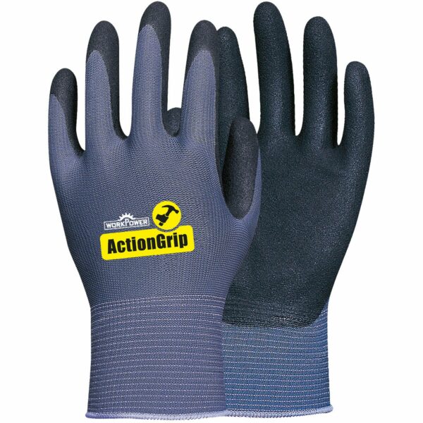 Workpower Arbeitshandschuh Action Grip Blau Gr. 9