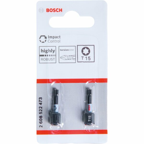 Bosch T15-Schrauberbits Impact Control 2-teilig